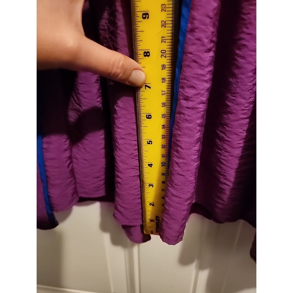 Anthropologie Mimi Flutter Sleeve Tipped Midi Dress Purple L Full Tiered Fuschia - Picture 7 of 10